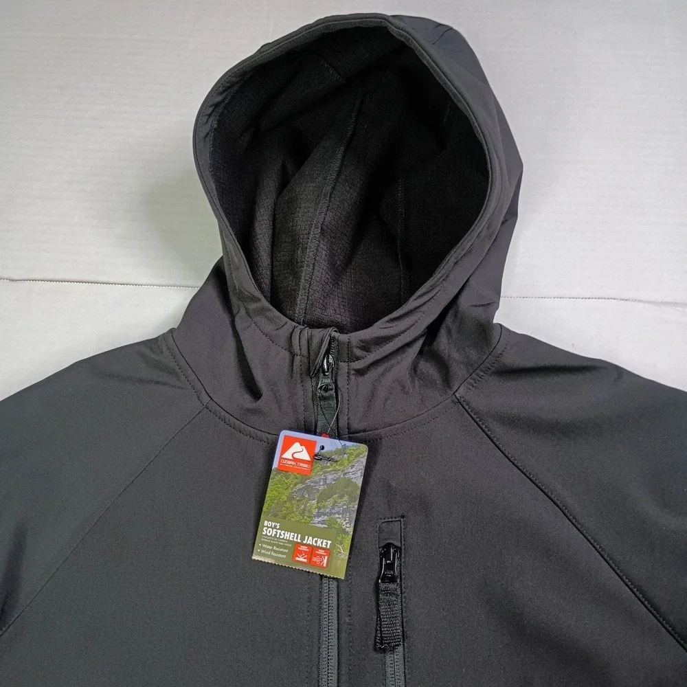 NWT Ozark Trail Softshell Jacket Boy's Size 2XL XXL (18) Black Pockets